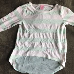 Pastel green and white striped shirt by copper key